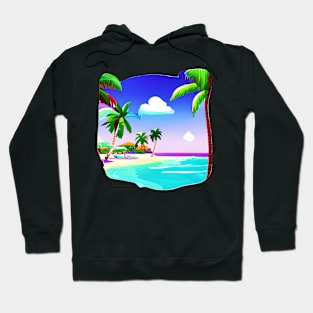 Summer lover, beach, palm trees. Hoodie